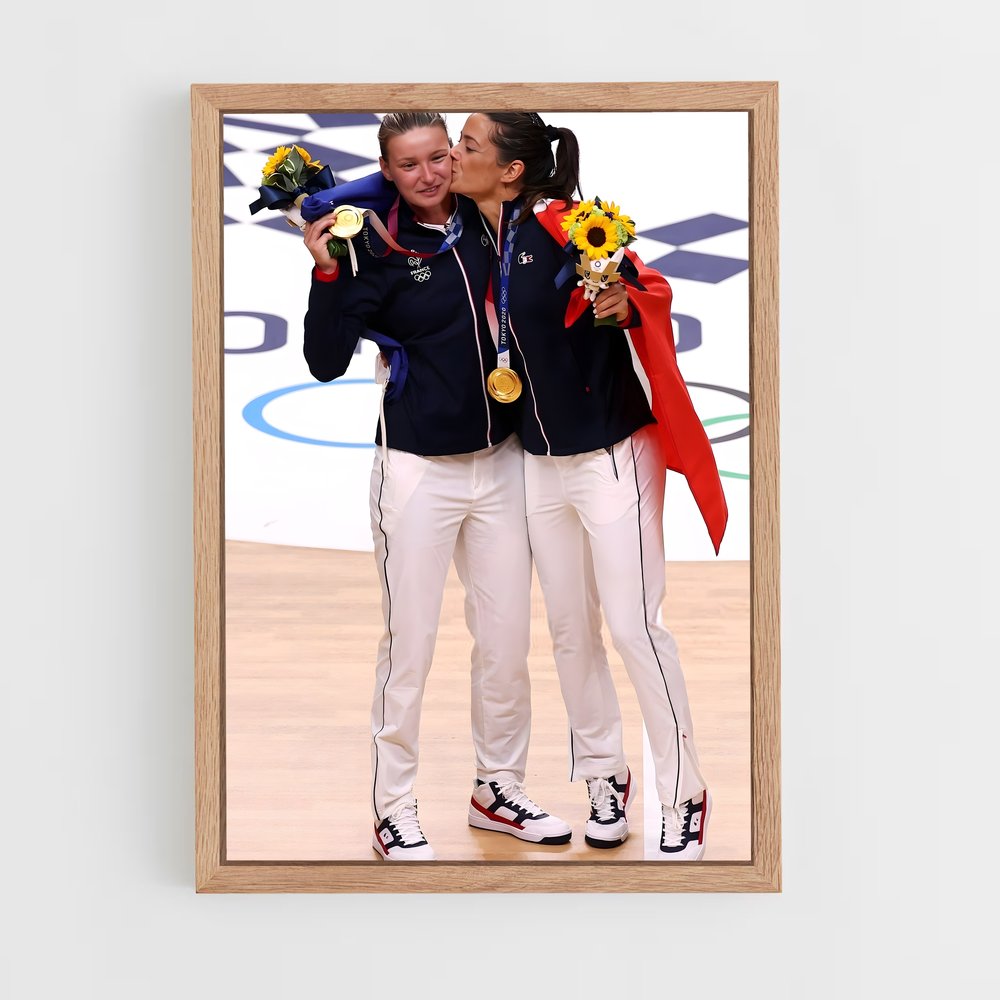 Poster Étreinte Bleu Ciel – affiche Handball (vue 4)